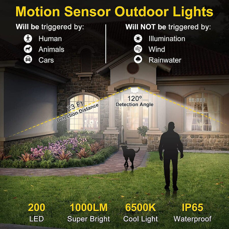 200-LED Solar Motion Sensor Light – Outdoor Security Lighting with Remote Control