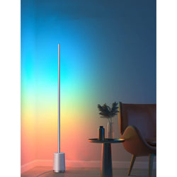 Modern RGBIC Corner Floor Lamp – Smart LED Floor Light with Wi-Fi App Control, 64+ Scene Modes, Music Sync & DIY Options for Bedroom, Living Room, and Gaming Spaces