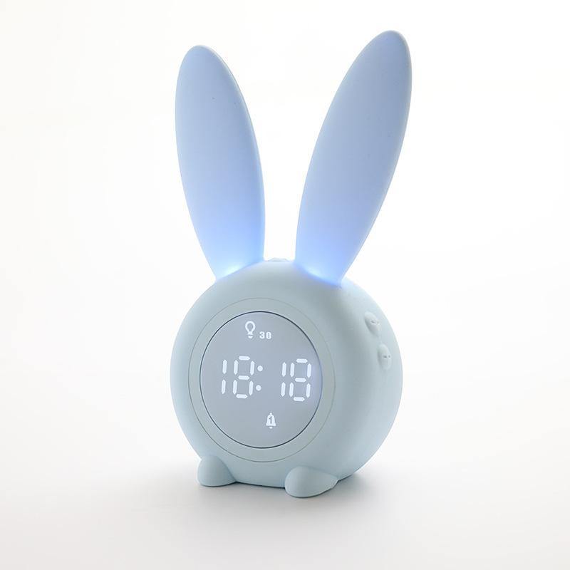 Bunny Ear Digital Alarm Clock – Cute Multifunctional Clock with Night Light and Snooze Feature