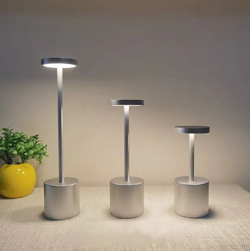 Modern Aluminium LED Rechargeable Table Lamp – Cordless Design for Restaurants & Hotels