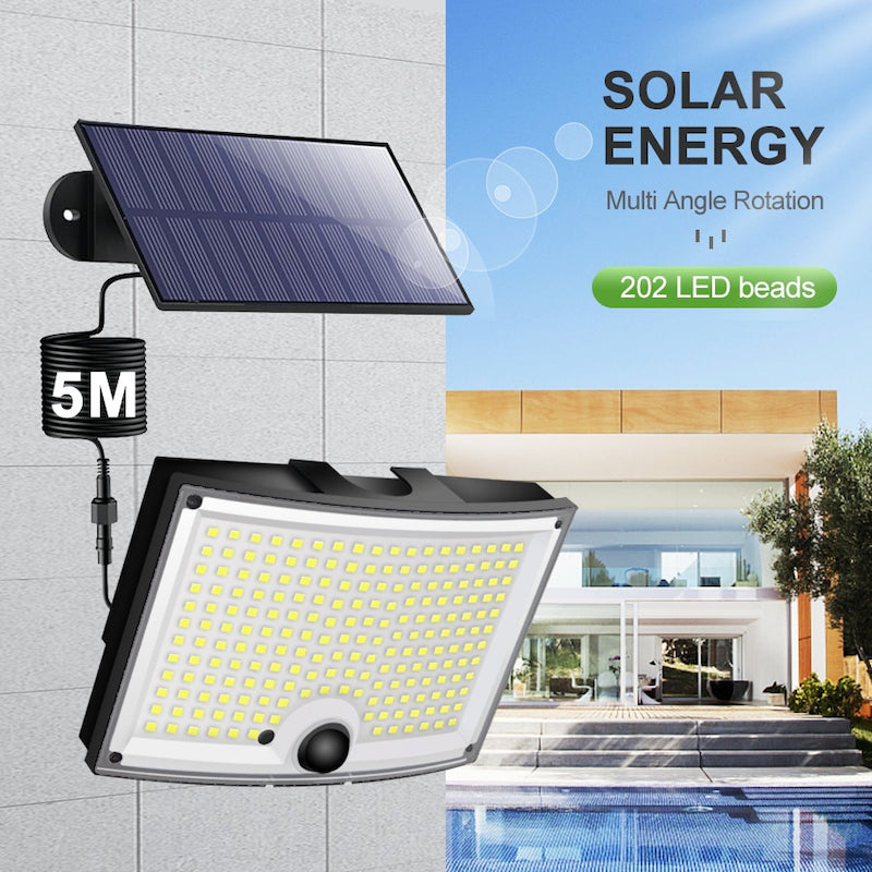 200-LED Solar Motion Sensor Light – Outdoor Security Lighting with Remote Control