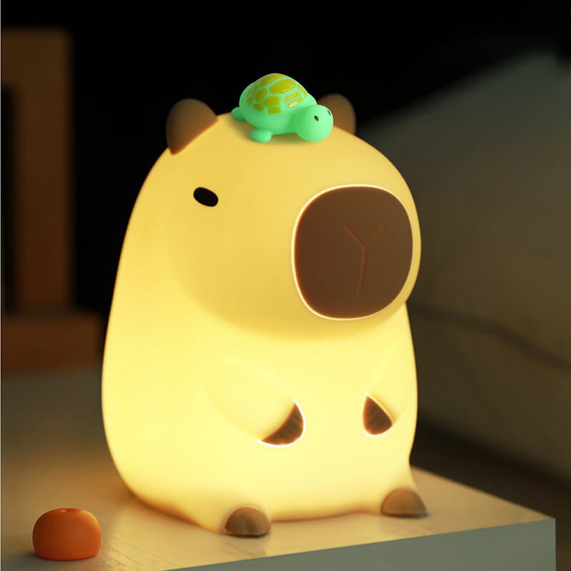 Capybara Squishy LED Night Light – Adorable Silicone Lamp for Kids & Cosy Rooms