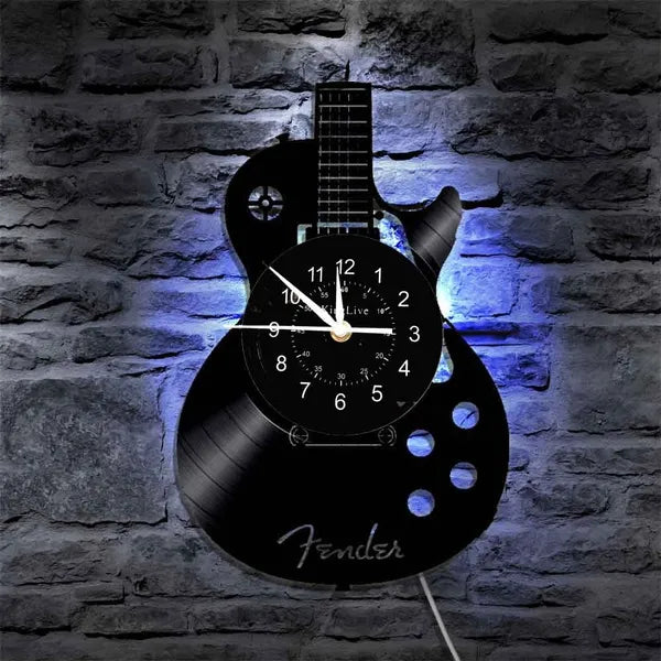 Guitar Legend LED Wall Clock Unique Musical Decor for Home and Studio