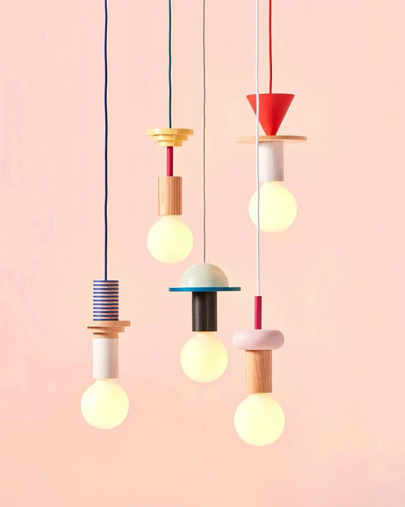 Memphis Style Geometric Pendant Lights | Playful Designer Ceiling Lights in 9 Unique Styles