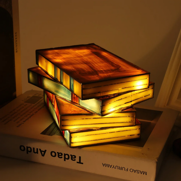 Stained Glass Book Lamp – Elegant Lighting for Book Enthusiasts