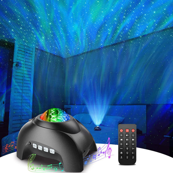 Star Projector with Bluetooth Speaker – Aurora Night Light Galaxy Projector with White Noise, Remote Control & Auto-Off Timer for Bedroom, Kids, Parties & Home Décor