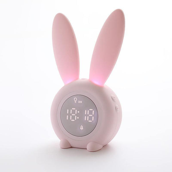 Bunny Ear Digital Alarm Clock – Cute Multifunctional Clock with Night Light and Snooze Feature