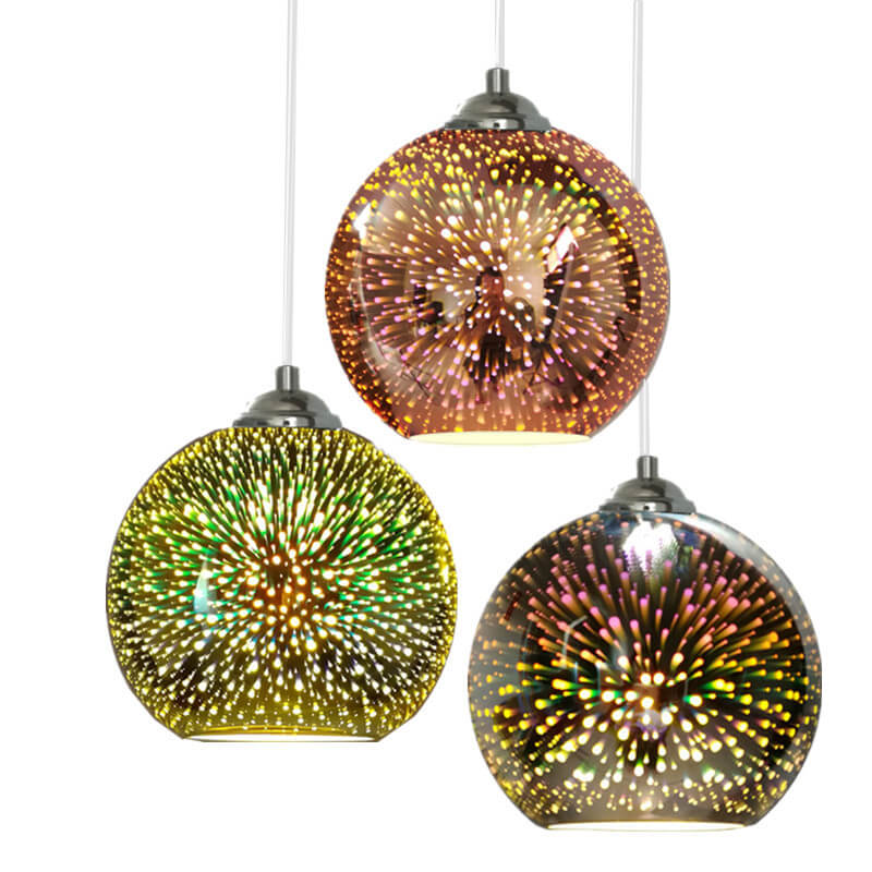 Modern 3D Firework Glass Dome Pendant Light – Colourful Design for Stunning Interiors