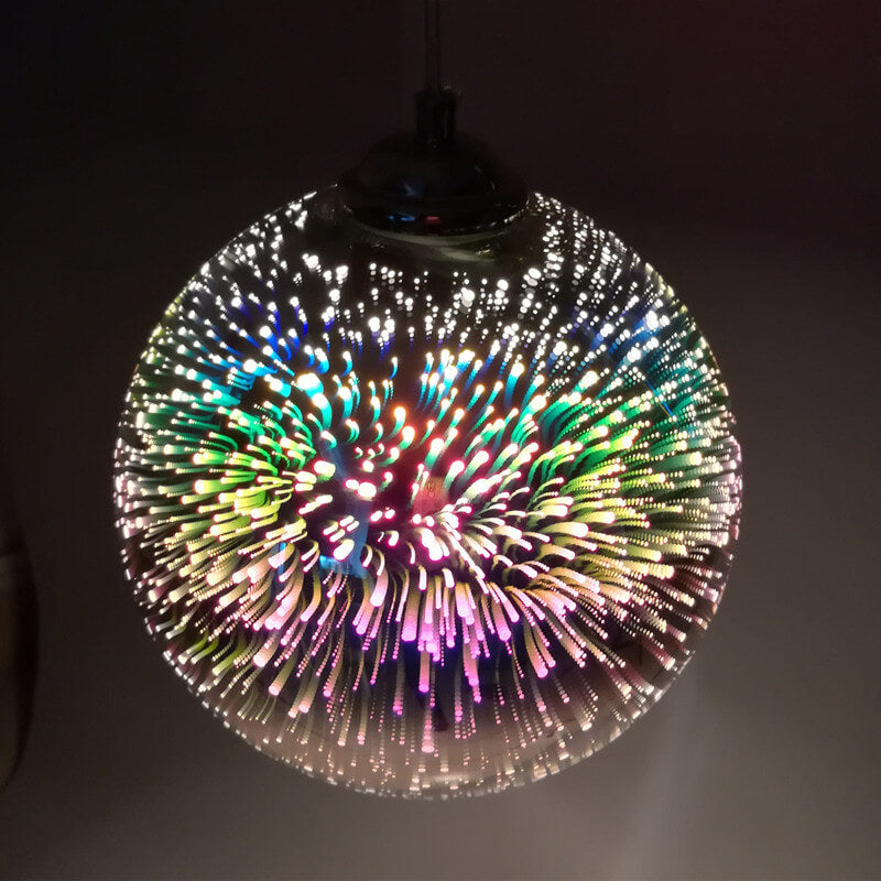 Modern 3D Firework Glass Dome Pendant Light – Colourful Design for Stunning Interiors