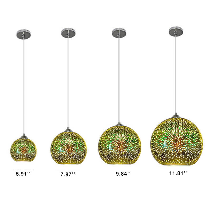 Modern 3D Firework Glass Dome Pendant Light – Colourful Design for Stunning Interiors