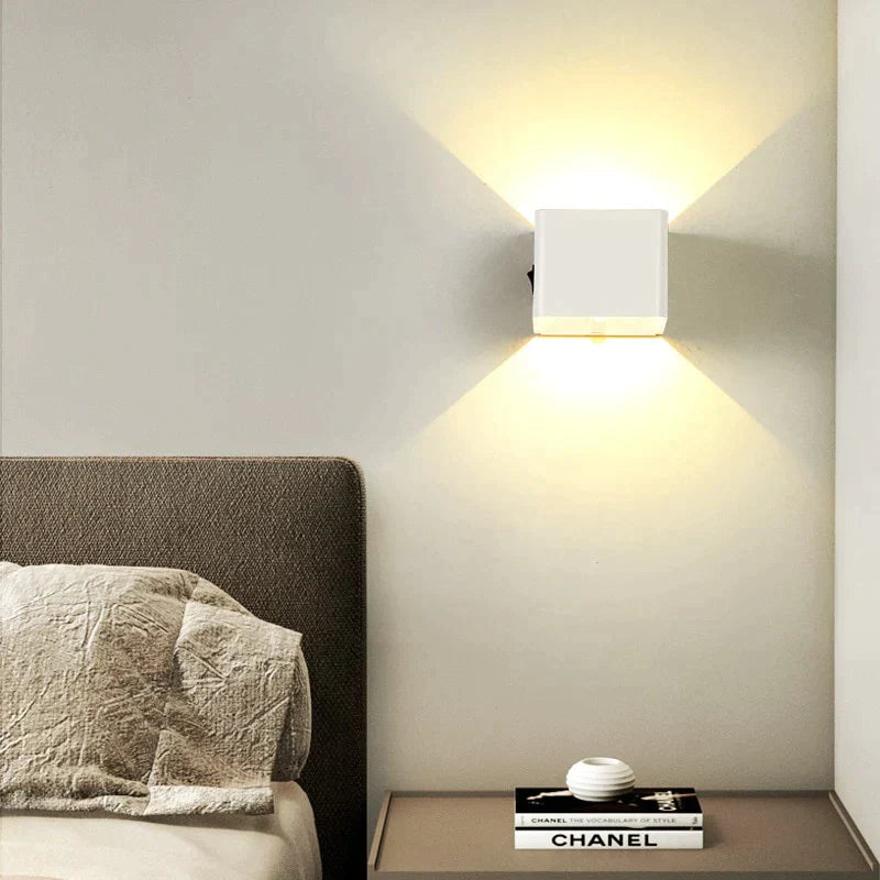 Modern Square LED Wall Light – Adjustable Up & Down Lighting for Indoor and Outdoor Spaces