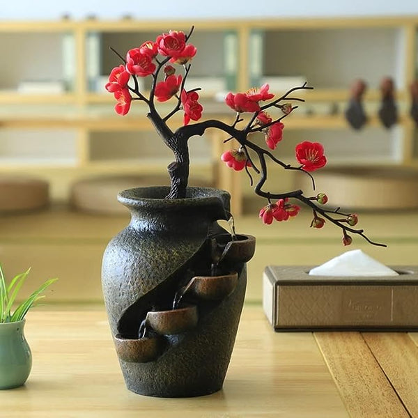 Zen Blossom Water Fountain Vase – Tranquil Bonsai-Inspired Home Decor