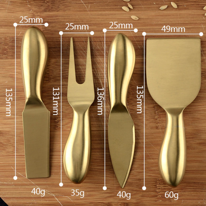 Luxury Gold Cheese Knife Set – Elegant Stainless Steel Cheese Tools for All Varieties