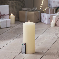 LED Pillar Candle 25cm – Real Wax Flickering Candle with Remote Control