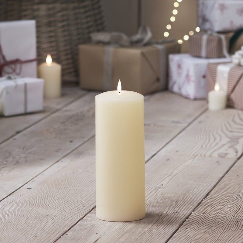 LED Pillar Candle 25cm – Real Wax Flickering Candle with Remote Control