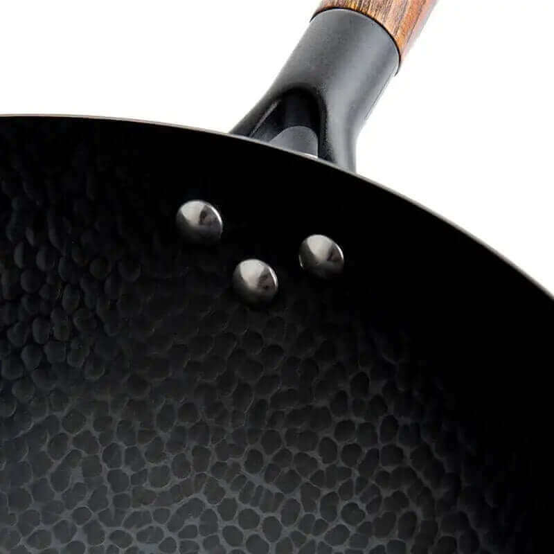 Traditional Handcrafted Chinese Wok – 100% Pure Iron Wok with Wooden Lid