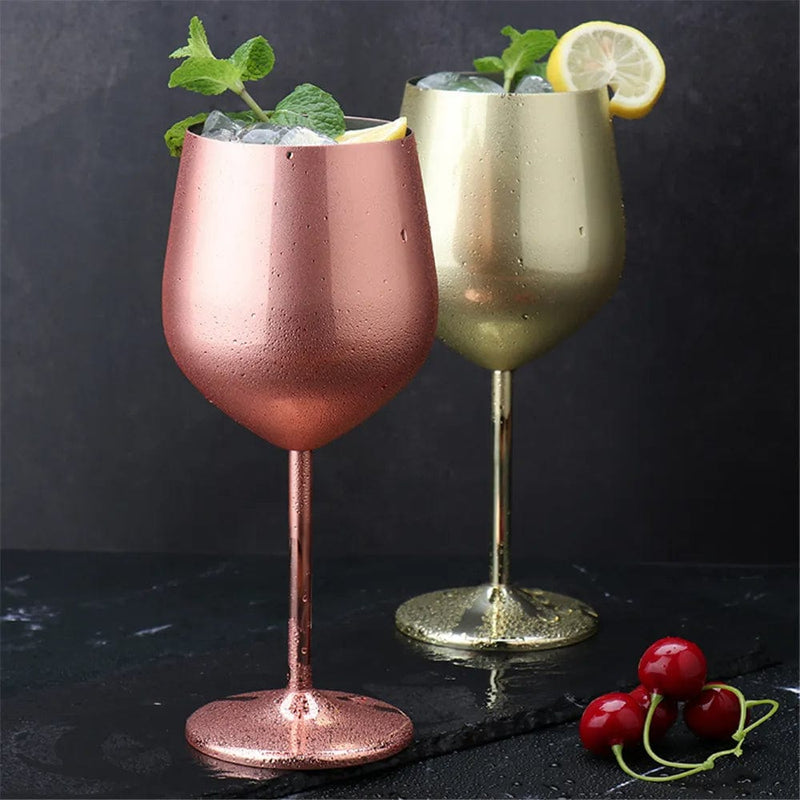 Luxurious Stainless Steel Wine Goblets – Modern & Unbreakable Design