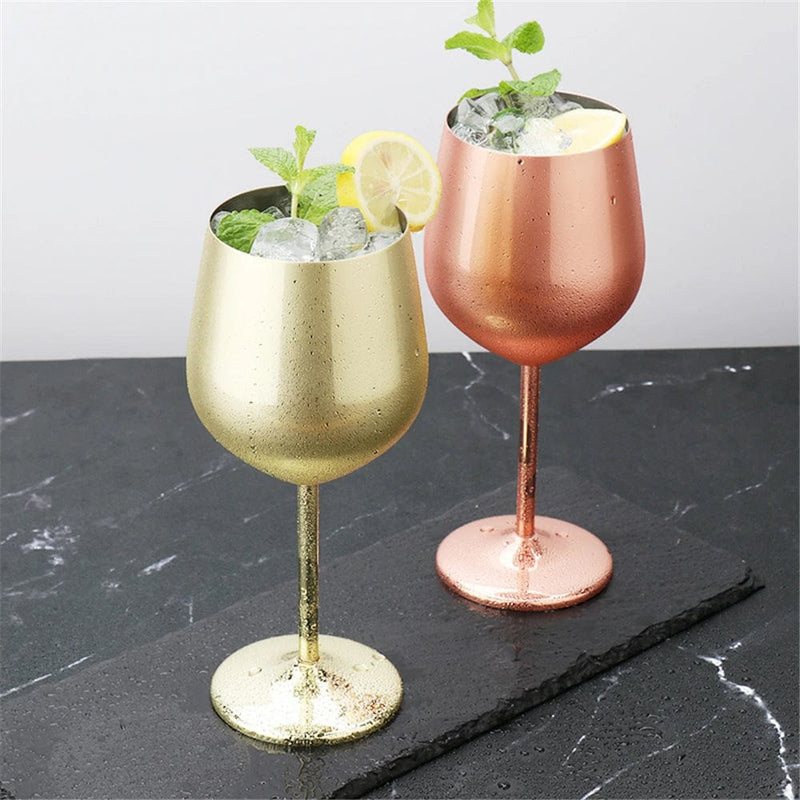 Luxurious Stainless Steel Wine Goblets – Modern & Unbreakable Design