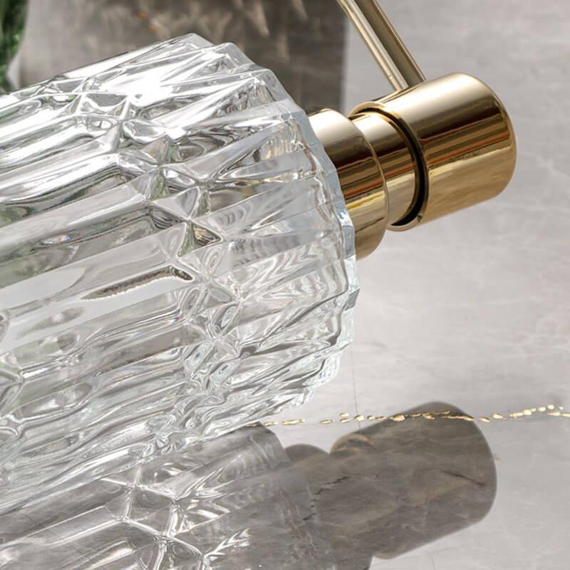 Elegant Glass Soap Dispenser with Diamond Pattern – Stylish Home Accessory