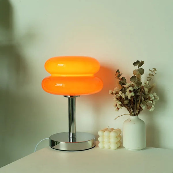 Vintage Glass Table Lamp – Colourful Bedroom and Bedside Light for a Cosy Atmosphere