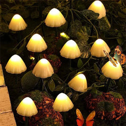 Solar-Powered Mushroom LED Fairy Lights – Enchanting Garden Decoration