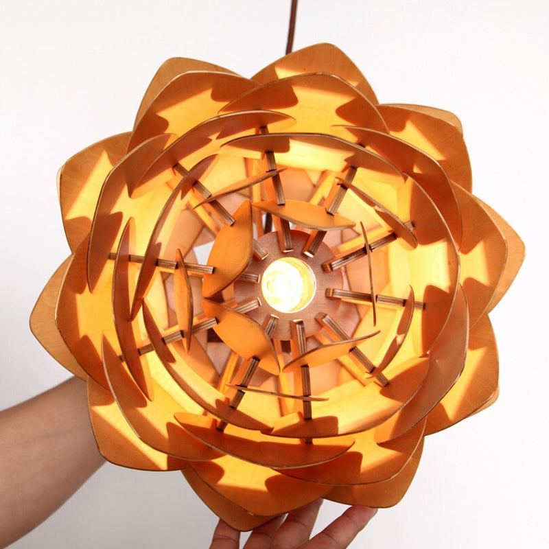 Handcrafted Wooden Pinecone Pendant Light – Natural Elegance for Your Home