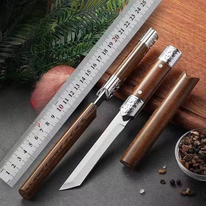 Handcrafted Utility Knife with Japanese Wooden Handle – Precision and Elegance for Every Kitchen