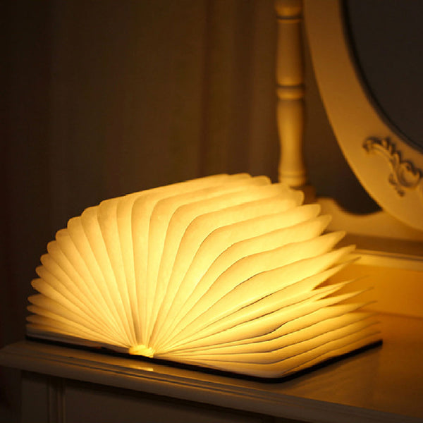 Foldable LED Book Lamp – Wireless Warm Light for Bedside and Home Décor