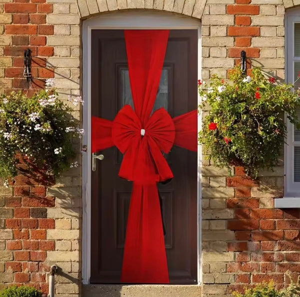 Elegant Red Door Bow – Perfect Festive Decoration for Indoor and Outdoor Use