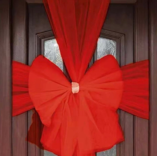 Elegant Red Door Bow – Perfect Festive Decoration for Indoor and Outdoor Use