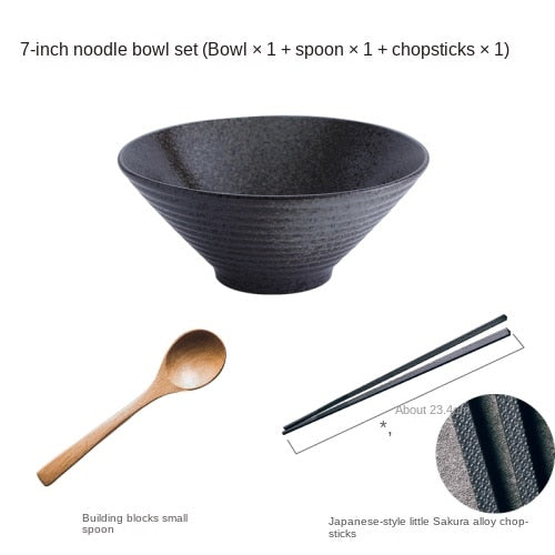 Japanese Ceramic Ramen Bowl Set – Stylish Large Bowls for Noodles, Soup, and Rice