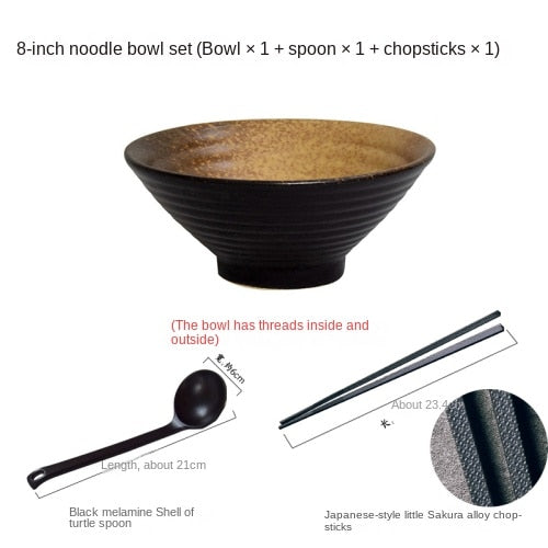 Japanese Ceramic Ramen Bowl Set – Stylish Large Bowls for Noodles, Soup, and Rice