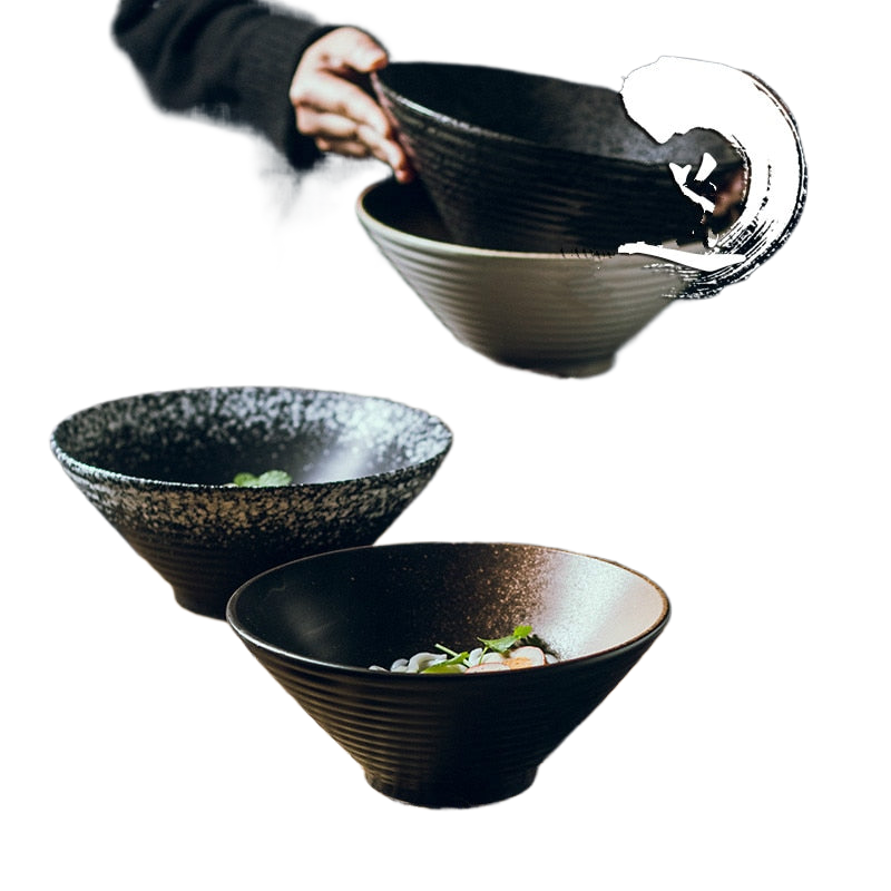 Japanese Ceramic Ramen Bowl Set – Stylish Large Bowls for Noodles, Soup, and Rice