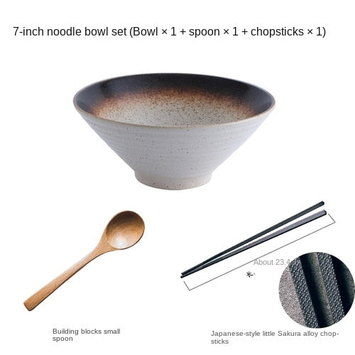 Japanese Ceramic Ramen Bowl Set – Stylish Large Bowls for Noodles, Soup, and Rice