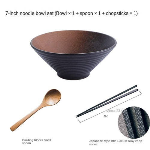 Japanese Ceramic Ramen Bowl Set – Stylish Large Bowls for Noodles, Soup, and Rice