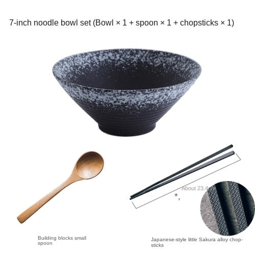 Japanese Ceramic Ramen Bowl Set – Stylish Large Bowls for Noodles, Soup, and Rice