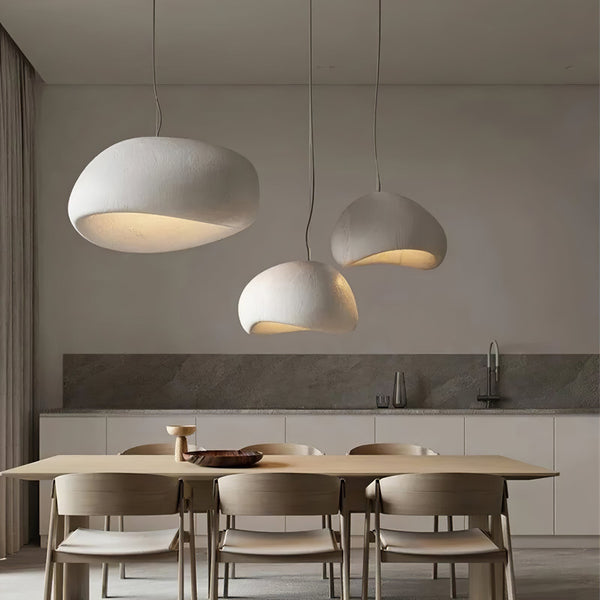 Minimalist Cocoon Pendant Light – Wabi-Sabi Style