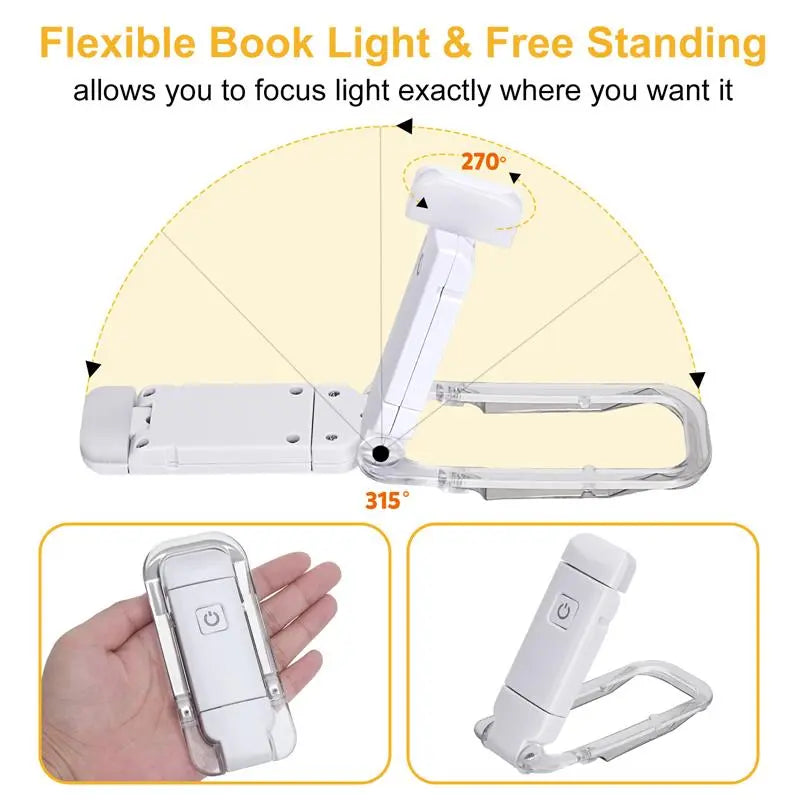 Rechargeable LED Book Light – Clip-On Bookmark Lamp with Adjustable Brightness