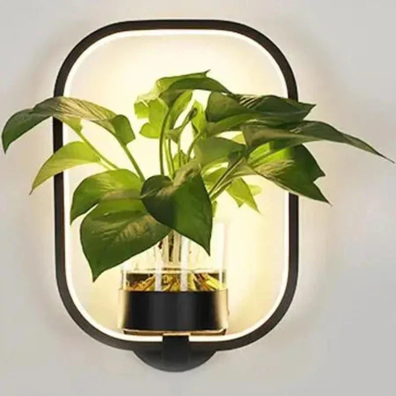 Lumora Plant Wall Lamp – Modern Lighting with Natural Greenery