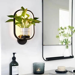 Lumora Plant Wall Lamp – Modern Lighting with Natural Greenery