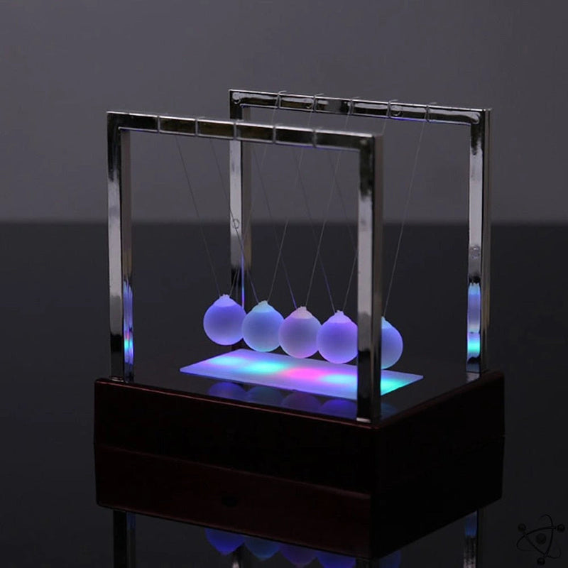 Illuminated LED Newton's Cradle – Modern Motion Desk Decor