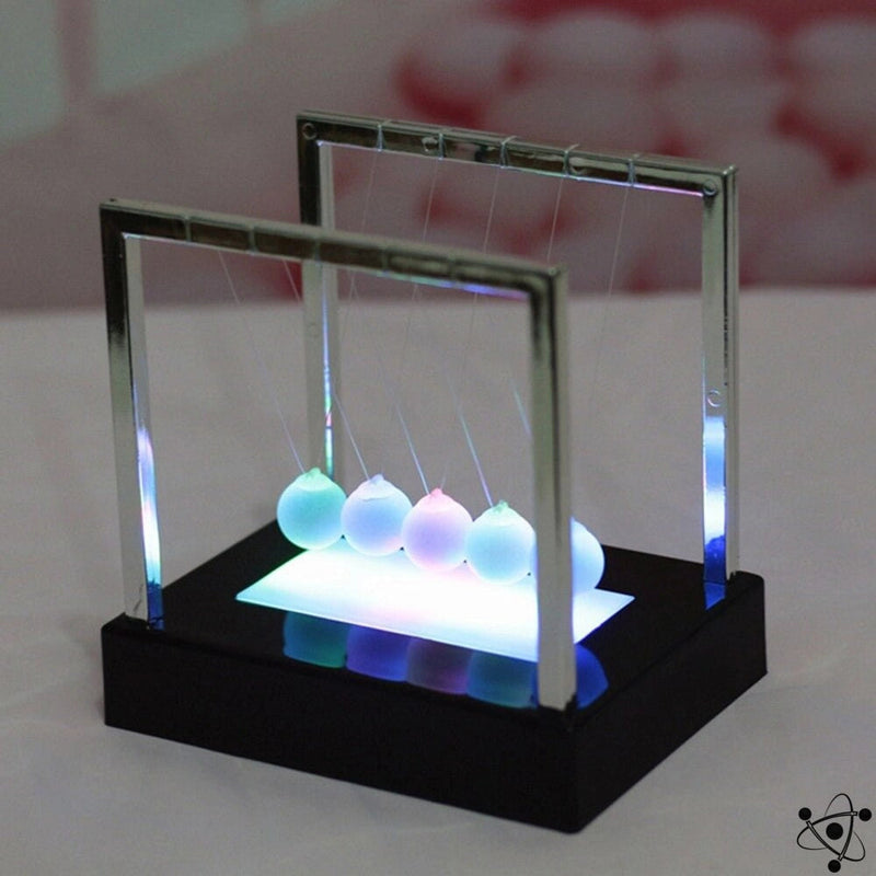 Illuminated LED Newton's Cradle – Modern Motion Desk Decor