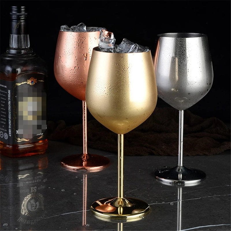 Luxurious Stainless Steel Wine Goblets – Modern & Unbreakable Design