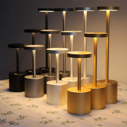 Modern Aluminium LED Rechargeable Table Lamp – Cordless Design for Restaurants & Hotels