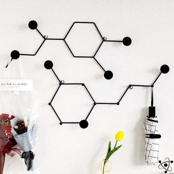 Molecular Coat Rack – Modern Wall Hooks in Molecule Design