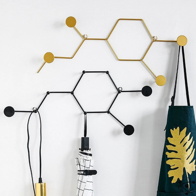 Molecular Coat Rack – Modern Wall Hooks in Molecule Design