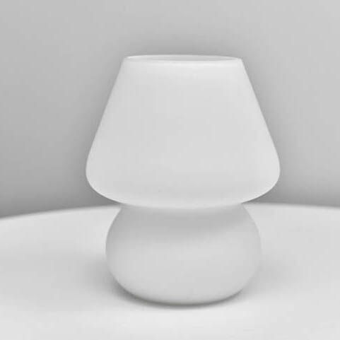 Modern Glass Mushroom LED Table Lamp – Elegant Night Light for Bedroom, Living Room, or Office