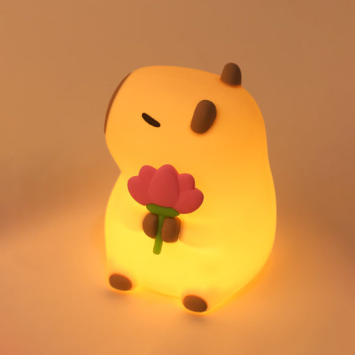 Capybara Squishy LED Night Light – Adorable Silicone Lamp for Kids & Cosy Rooms