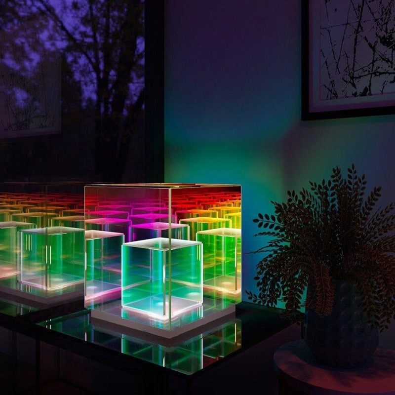 Futuristic RGB Cube Table Lamp – Modern Lighting for Elegant Spaces