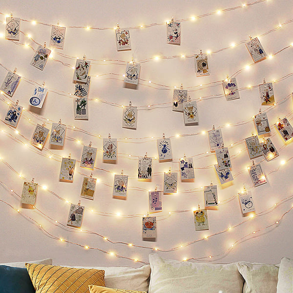 Decorative Photo String Lights with Clips – 10m USB-Powered LED Fairy Lights for Displaying Photos